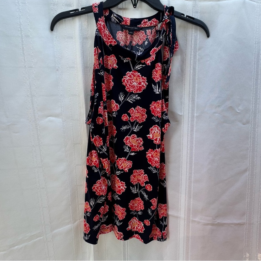 Banana Republic Black and Red Floral Tank Top